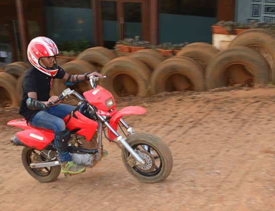 Ride Motor Cross Dirt bike small at Della Adventure Park